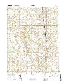 Linden Indiana Current topographic map, 1:24000 scale, 7.5 X 7.5 Minute, Year 2016