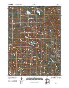 Lorane Indiana Historical topographic map, 1:24000 scale, 7.5 X 7.5 Minute, Year 2010
