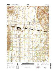 Lydick Indiana Current topographic map, 1:24000 scale, 7.5 X 7.5 Minute, Year 2016