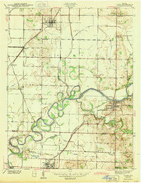 Lyons Indiana Historical topographic map, 1:24000 scale, 7.5 X 7.5 Minute, Year 1943