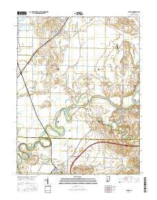 Lyons Indiana Current topographic map, 1:24000 scale, 7.5 X 7.5 Minute, Year 2016