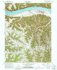 Madison East Indiana Historical topographic map, 1:24000 scale, 7.5 X 7.5 Minute, Year 1971