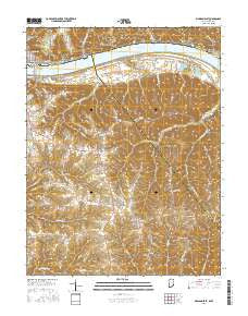 Madison East Indiana Current topographic map, 1:24000 scale, 7.5 X 7.5 Minute, Year 2016
