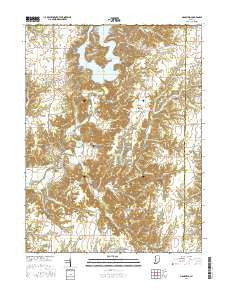Mansfield Indiana Current topographic map, 1:24000 scale, 7.5 X 7.5 Minute, Year 2016
