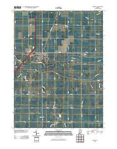 Markle Indiana Historical topographic map, 1:24000 scale, 7.5 X 7.5 Minute, Year 2010