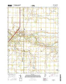 Markle Indiana Current topographic map, 1:24000 scale, 7.5 X 7.5 Minute, Year 2016