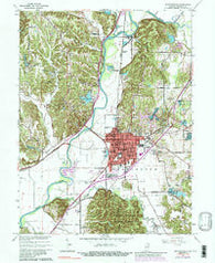 Martinsville Indiana Historical topographic map, 1:24000 scale, 7.5 X 7.5 Minute, Year 1965