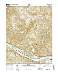 Mauckport Indiana Current topographic map, 1:24000 scale, 7.5 X 7.5 Minute, Year 2016