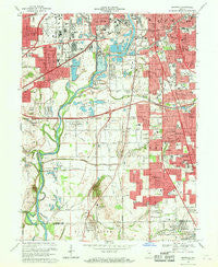 Maywood Indiana Historical topographic map, 1:24000 scale, 7.5 X 7.5 Minute, Year 1967