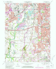 Maywood Indiana Historical topographic map, 1:24000 scale, 7.5 X 7.5 Minute, Year 1967