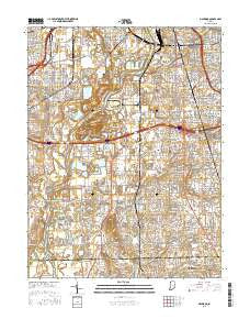 Maywood Indiana Current topographic map, 1:24000 scale, 7.5 X 7.5 Minute, Year 2016