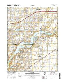 McCordsville Indiana Current topographic map, 1:24000 scale, 7.5 X 7.5 Minute, Year 2016