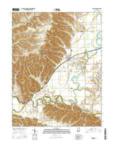 Medora Indiana Current topographic map, 1:24000 scale, 7.5 X 7.5 Minute, Year 2016