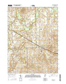 Mentone Indiana Current topographic map, 1:24000 scale, 7.5 X 7.5 Minute, Year 2016