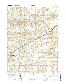 Michigantown Indiana Current topographic map, 1:24000 scale, 7.5 X 7.5 Minute, Year 2016