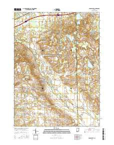Middlebury Indiana Current topographic map, 1:24000 scale, 7.5 X 7.5 Minute, Year 2016