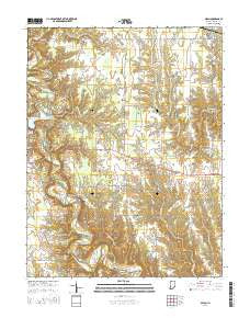 Milan Indiana Current topographic map, 1:24000 scale, 7.5 X 7.5 Minute, Year 2016