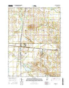 Milford Indiana Current topographic map, 1:24000 scale, 7.5 X 7.5 Minute, Year 2016