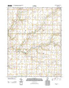 Milroy Indiana Historical topographic map, 1:24000 scale, 7.5 X 7.5 Minute, Year 2013