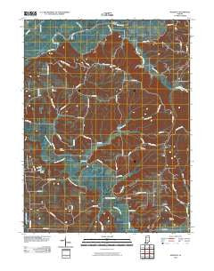 Modesto Indiana Historical topographic map, 1:24000 scale, 7.5 X 7.5 Minute, Year 2010