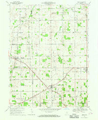 Modoc Indiana Historical topographic map, 1:24000 scale, 7.5 X 7.5 Minute, Year 1969