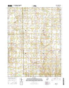 Modoc Indiana Current topographic map, 1:24000 scale, 7.5 X 7.5 Minute, Year 2016