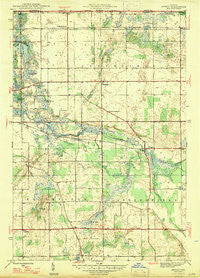 Mongo Indiana Historical topographic map, 1:24000 scale, 7.5 X 7.5 Minute, Year 1947