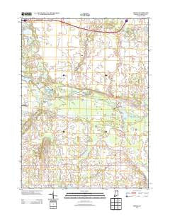 Mongo Indiana Historical topographic map, 1:24000 scale, 7.5 X 7.5 Minute, Year 2013