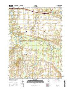 Mongo Indiana Current topographic map, 1:24000 scale, 7.5 X 7.5 Minute, Year 2016