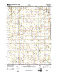 Monon Indiana Historical topographic map, 1:24000 scale, 7.5 X 7.5 Minute, Year 2013
