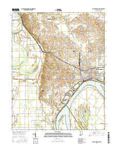 Mount Vernon Indiana Current topographic map, 1:24000 scale, 7.5 X 7.5 Minute, Year 2016