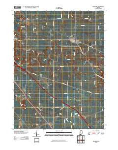 Mulberry Indiana Historical topographic map, 1:24000 scale, 7.5 X 7.5 Minute, Year 2010