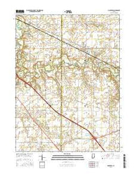 Mulberry Indiana Current topographic map, 1:24000 scale, 7.5 X 7.5 Minute, Year 2016