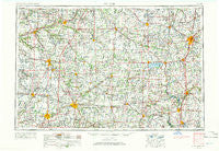Muncie Indiana Historical topographic map, 1:250000 scale, 1 X 2 Degree, Year 1953