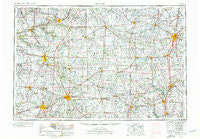 Muncie Indiana Historical topographic map, 1:250000 scale, 1 X 2 Degree, Year 1953