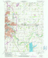 Muncie East Indiana Historical topographic map, 1:24000 scale, 7.5 X 7.5 Minute, Year 1969