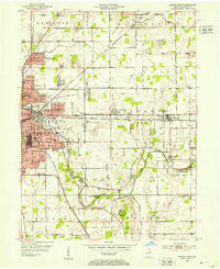 Muncie East Indiana Historical topographic map, 1:24000 scale, 7.5 X 7.5 Minute, Year 1952