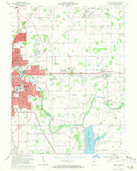 Muncie East Indiana Historical topographic map, 1:24000 scale, 7.5 X 7.5 Minute, Year 1969