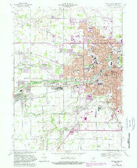 Muncie West Indiana Historical topographic map, 1:24000 scale, 7.5 X 7.5 Minute, Year 1969