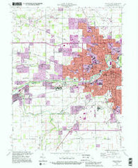 Muncie West Indiana Historical topographic map, 1:24000 scale, 7.5 X 7.5 Minute, Year 1992