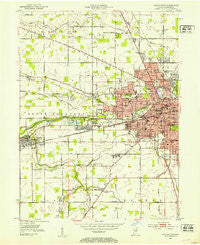 Muncie West Indiana Historical topographic map, 1:24000 scale, 7.5 X 7.5 Minute, Year 1952