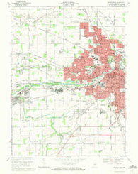 Muncie West Indiana Historical topographic map, 1:24000 scale, 7.5 X 7.5 Minute, Year 1969