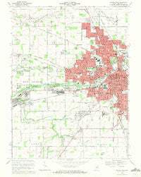 Muncie West Indiana Historical topographic map, 1:24000 scale, 7.5 X 7.5 Minute, Year 1969