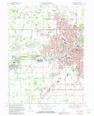 Muncie West Indiana Historical topographic map, 1:24000 scale, 7.5 X 7.5 Minute, Year 1969