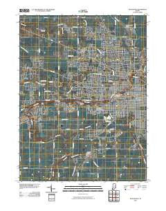 Muncie West Indiana Historical topographic map, 1:24000 scale, 7.5 X 7.5 Minute, Year 2010