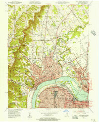 New Albany Indiana Historical topographic map, 1:24000 scale, 7.5 X 7.5 Minute, Year 1955