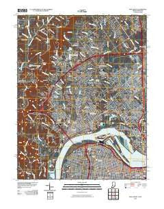 New Albany Indiana Historical topographic map, 1:24000 scale, 7.5 X 7.5 Minute, Year 2010