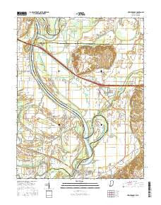 New Harmony Indiana Current topographic map, 1:24000 scale, 7.5 X 7.5 Minute, Year 2016