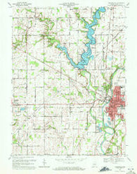 Noblesville Indiana Historical topographic map, 1:24000 scale, 7.5 X 7.5 Minute, Year 1969