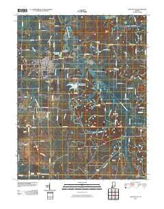 Oakland City Indiana Historical topographic map, 1:24000 scale, 7.5 X 7.5 Minute, Year 2010